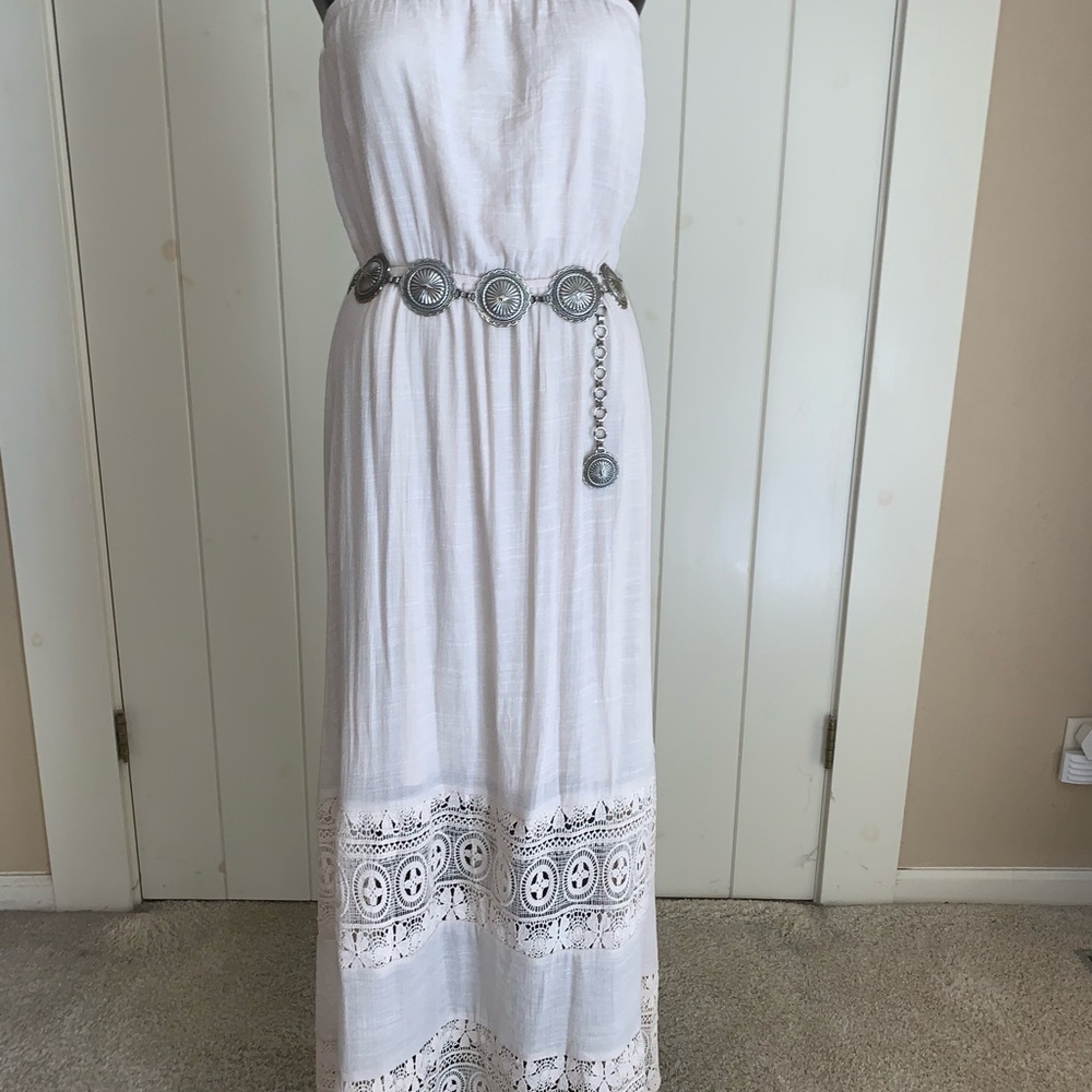 Women’s boho strapless maxi dress *with belt*